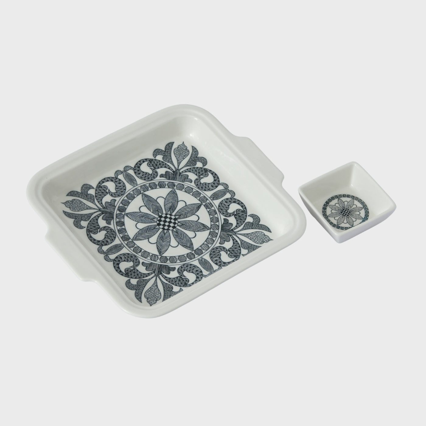 Burger / Sandwich Plate with Dip Bowl