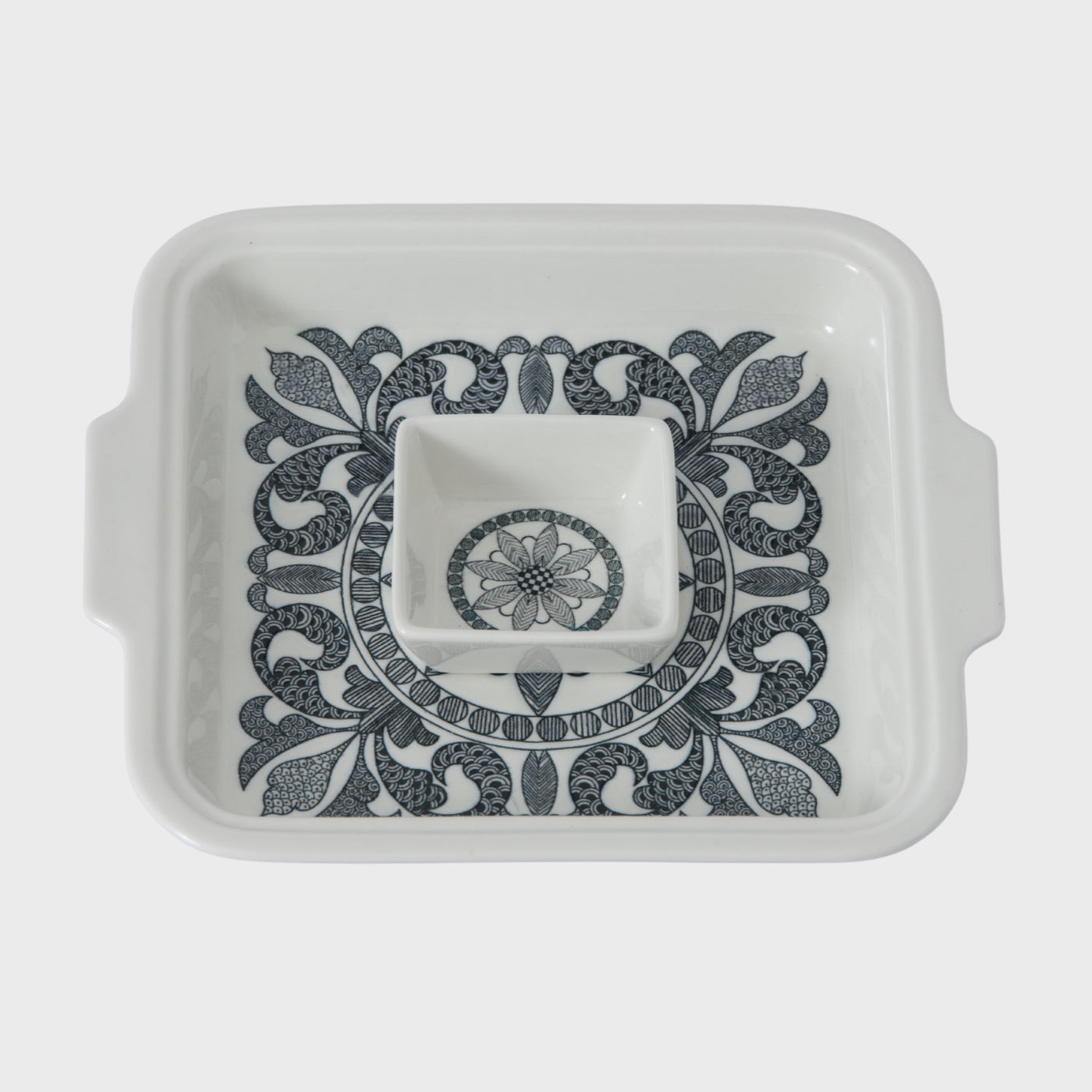 Burger / Sandwich Plate with Dip Bowl