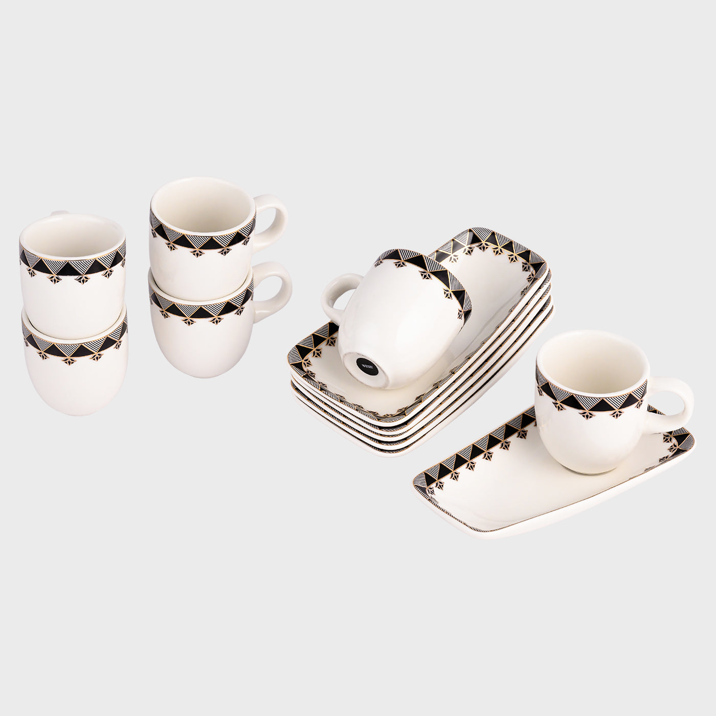Set of 6 Espresso Cup and Plate