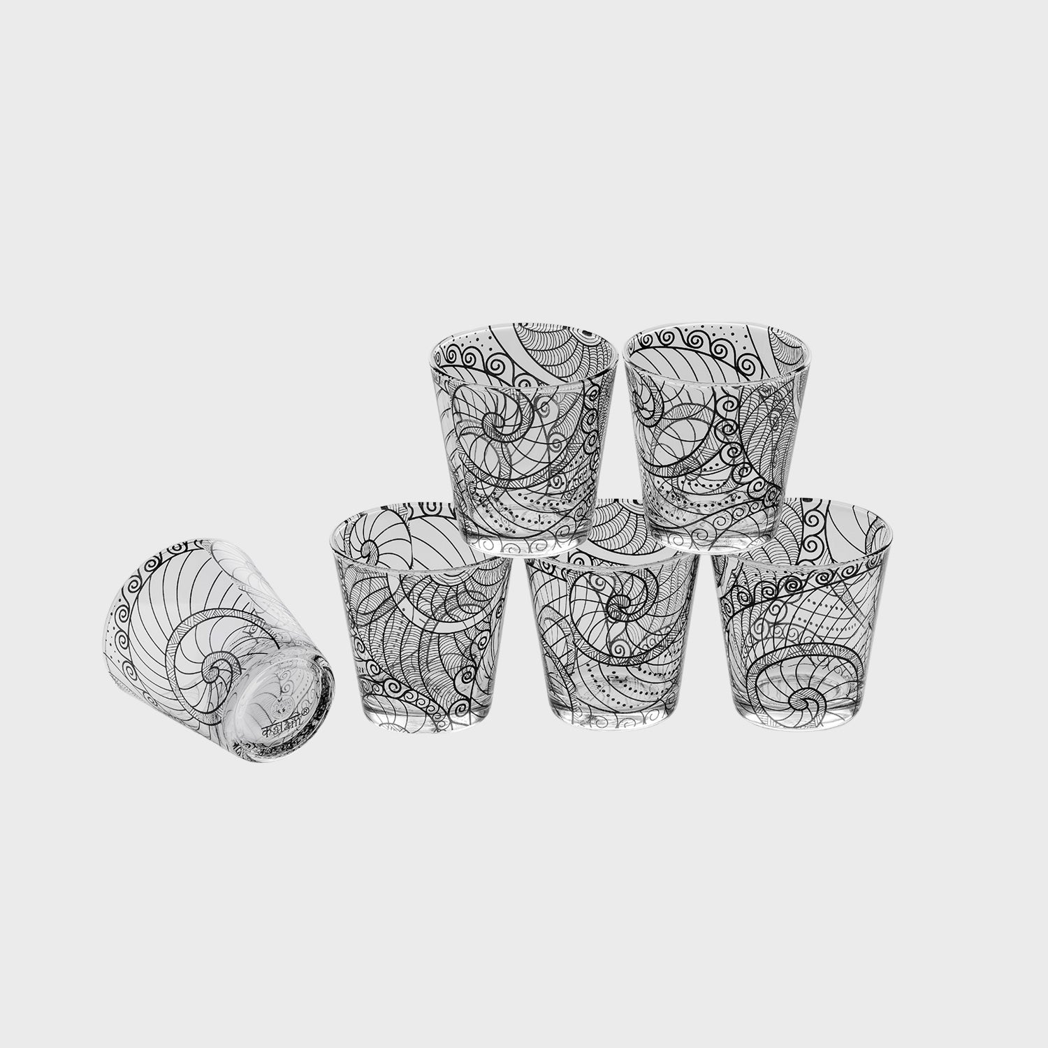 Set of 6 Transparent Glass