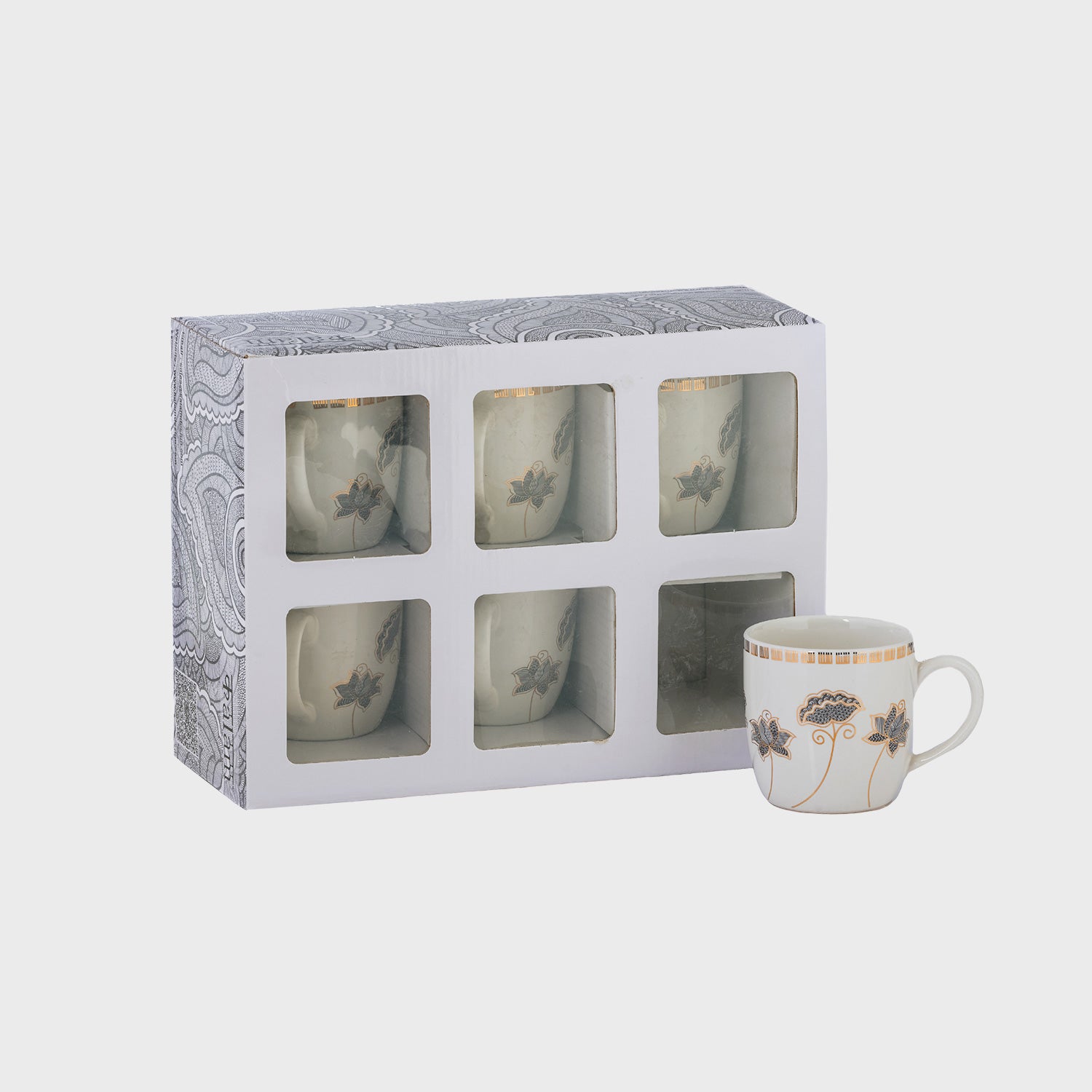 Golden Mugs Set Of 6