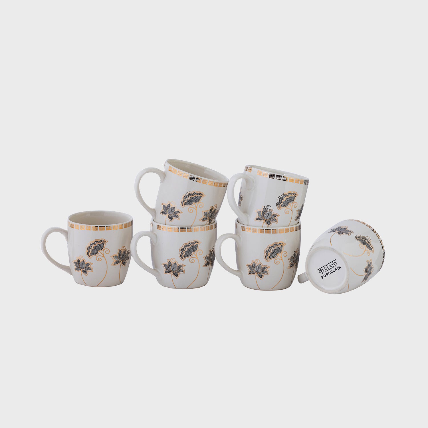 Golden Mugs Set Of 6