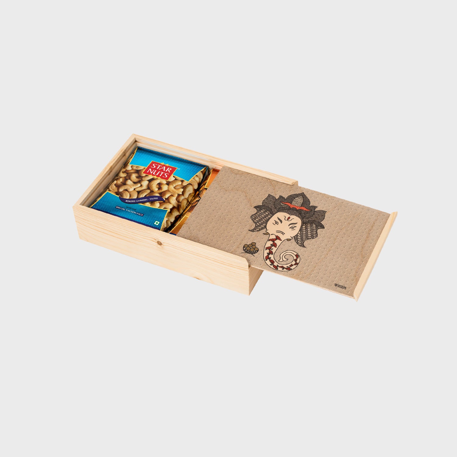 Natural Wood Double Box – Kalam by Sheetal K. Majithia
